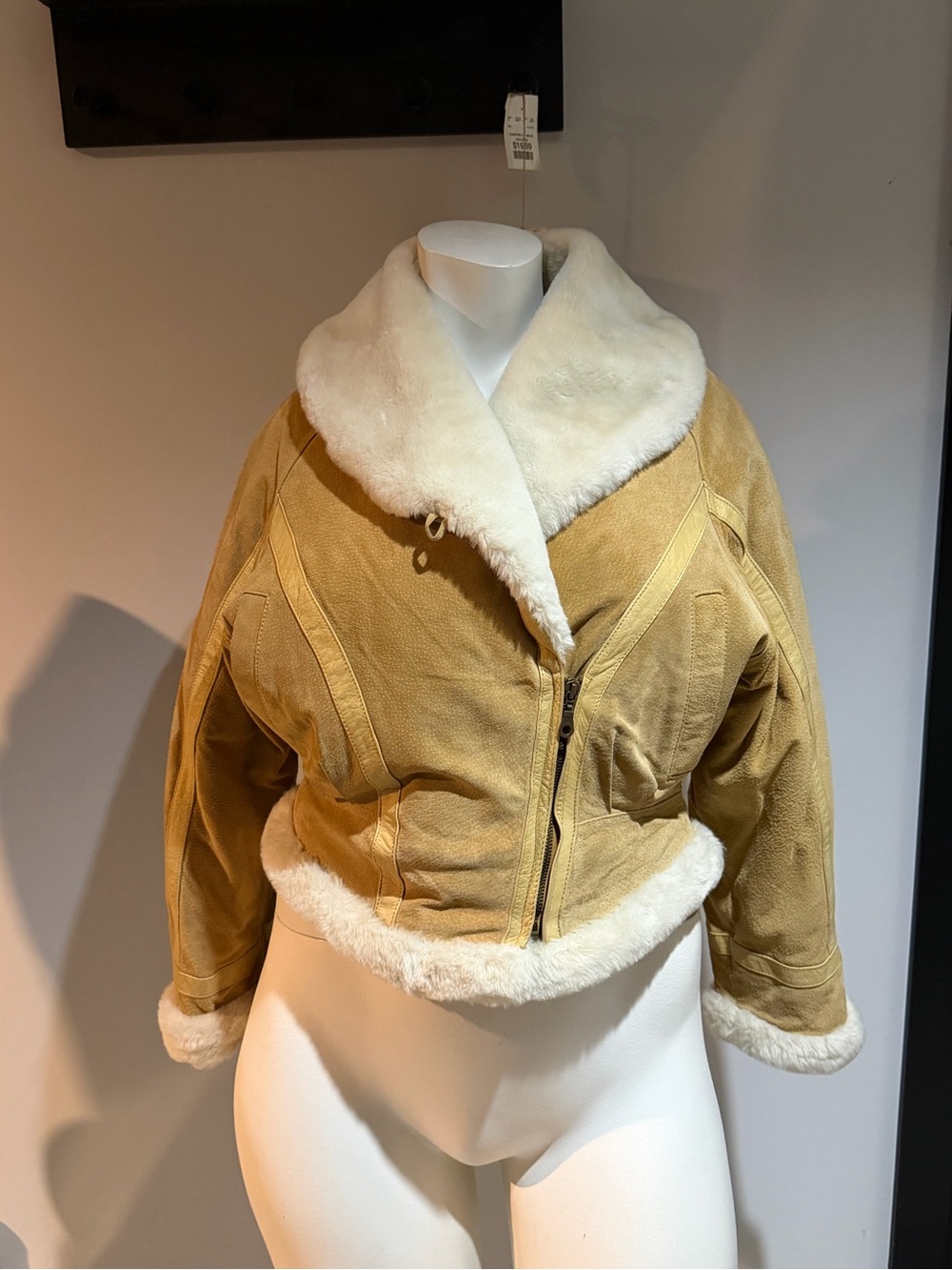 Adventure Boynd by Wilson Tan Suede Jacket with Cream Shearling Trim